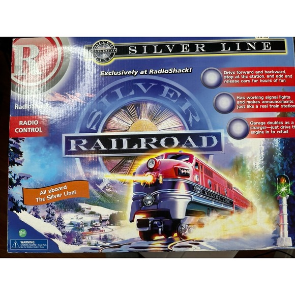 Vintage Railroad Station Tracks Radio Shack Remote Control Train Silver Line NOB - Picture 1 of 7